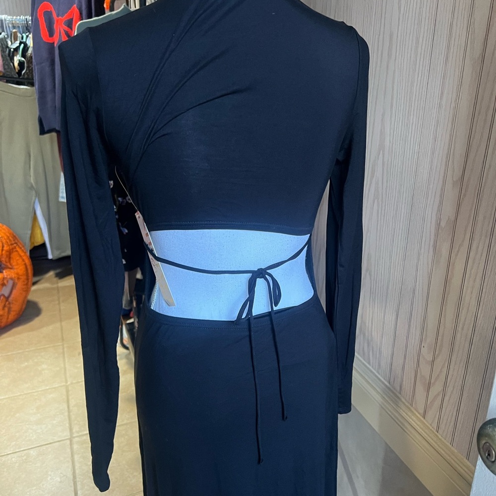 Mockneck Black Long Sleeve Dress NWT - Picture 6 of 6